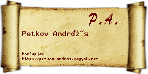 Petkov András névjegykártya